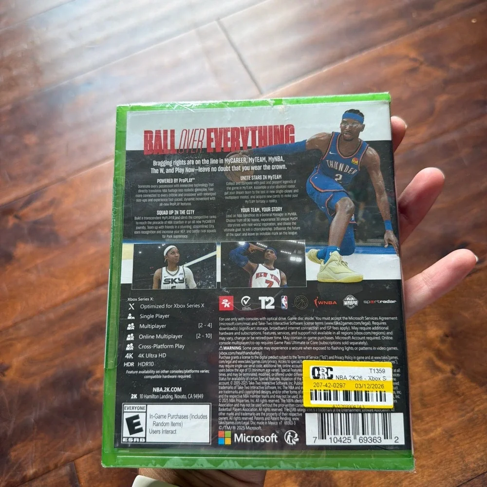 NBA 2K26 Xbox Series X Video Game New Sealed Sports Basketball 2K Games